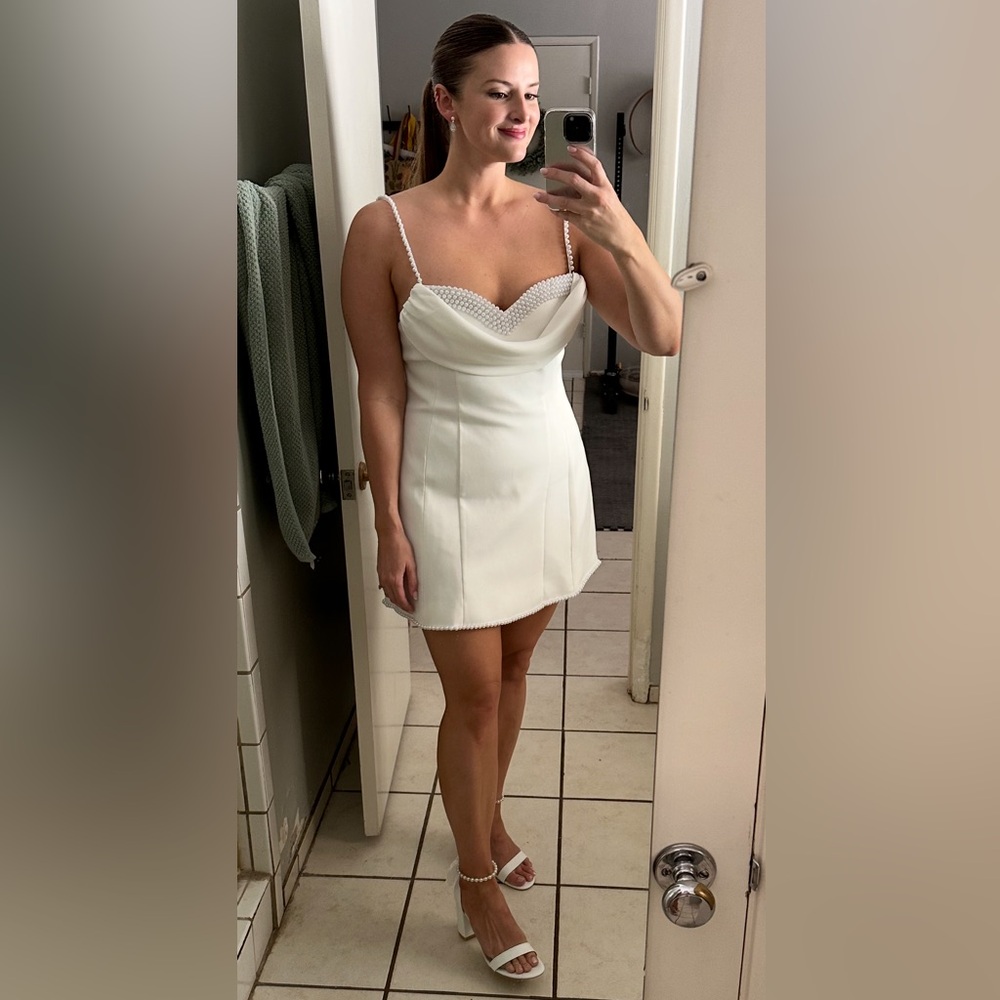 Meshki Liliane Suiting Mini Dress - Ivory (Preferred Fibres) - Picture 10 of 11